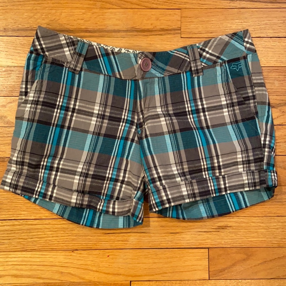 Fox girls plaid shorts size 7